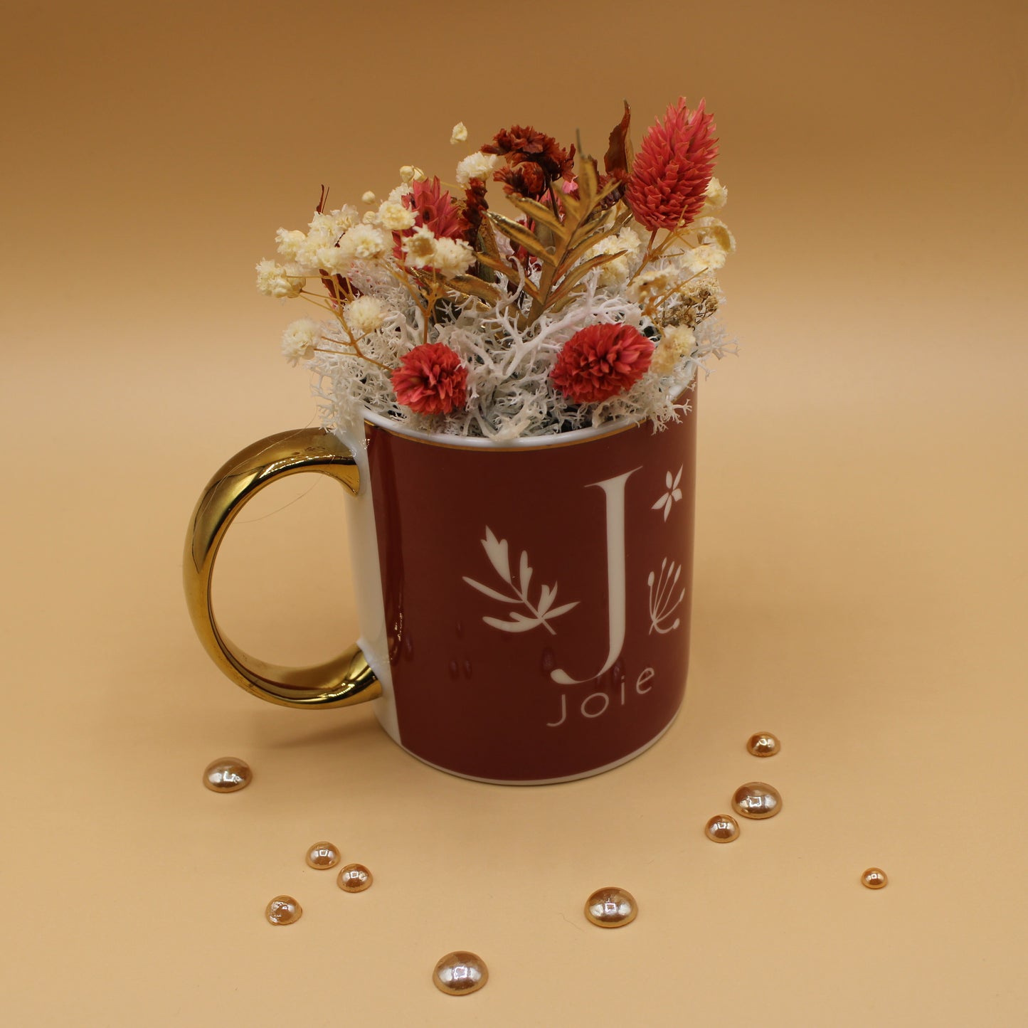 Mugs fleuris rouge - 2 choix